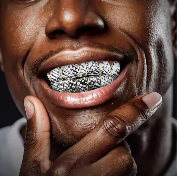 Solid .925 Sterling Silver Diamond Cut Grillz - Image 2