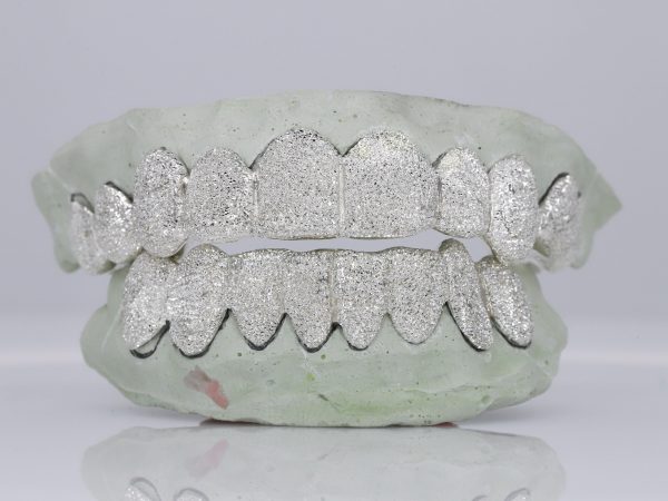 Solid .925 Sterling Silver Diamond Dust Grillz - Image 2