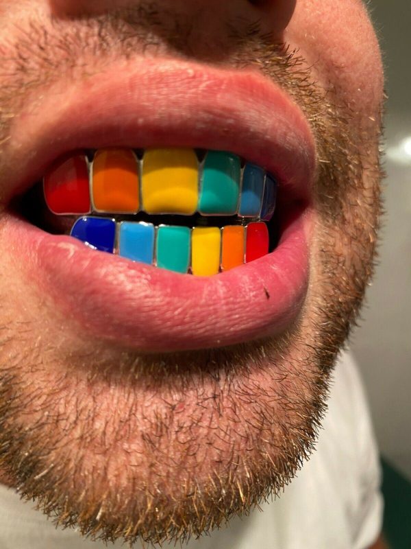 Rainbow Enamel Solid Deep Cut Grillz - Image 3