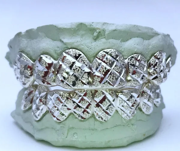 Solid .925 Sterling Silver Diamond Cut Grillz - Image 4