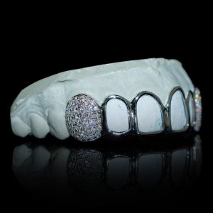 Open Face with Iced Fangs Grillz