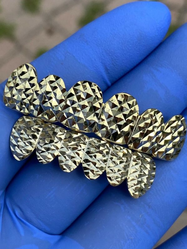 Solid Gold Diamond Cut Grillz - Image 4