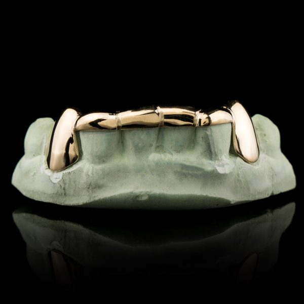 Solid Gold 6 Teeth with Connecting Bridge Grillz Bar