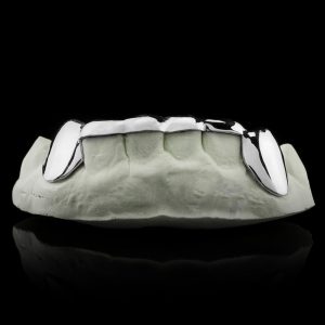 Solid Sterling Silver 6 Teeth with Connecting Bridge Grillz Bar