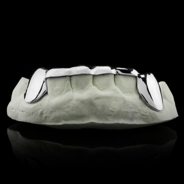 Solid Sterling Silver 6 Teeth with Connecting Bridge Grillz Bar